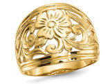 14K Yellow Gold Polished Floral Ring